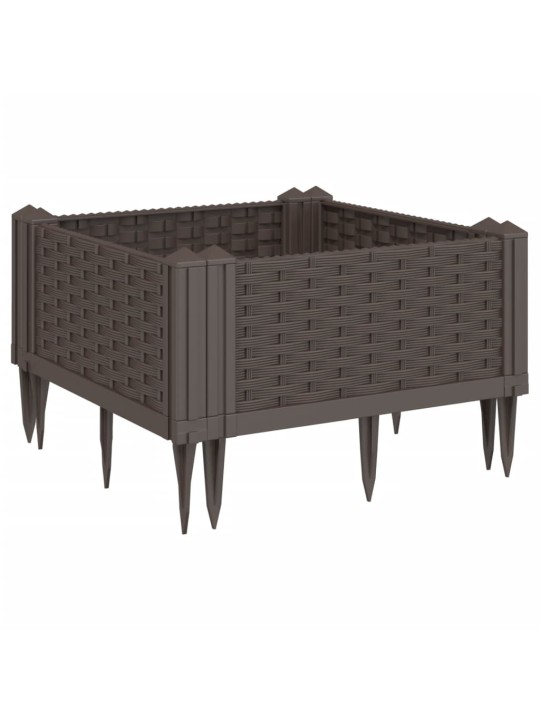 Sodo lovelis su kuoliukais, rudas, 42,5x42,5x28,5cm, PP