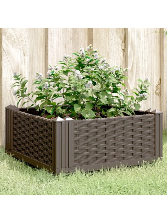 Sodo lovelis su kuoliukais, rudas, 42,5x42,5x28,5cm, PP