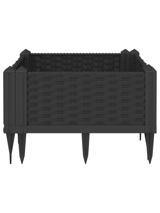 Sodo lovelis su kuoliukais, juodas, 42,5x42,5x28,5cm, PP