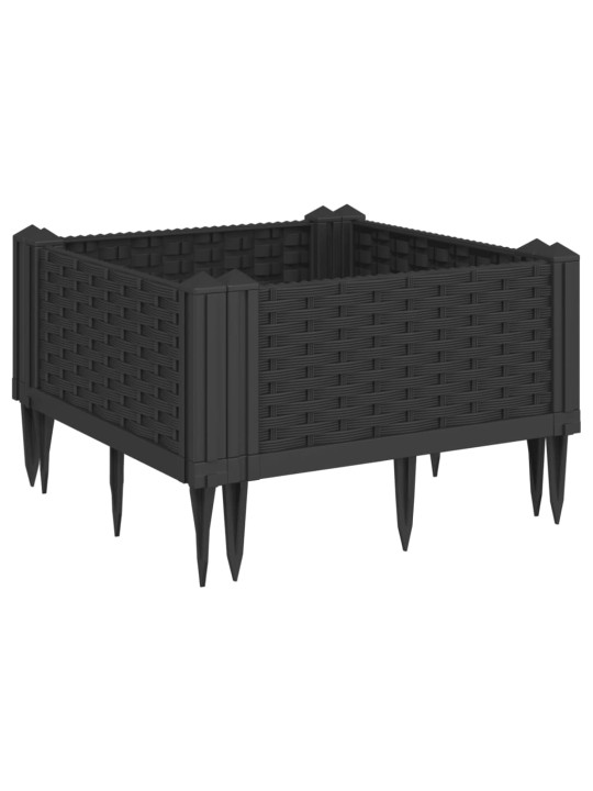 Sodo lovelis su kuoliukais, juodas, 42,5x42,5x28,5cm, PP