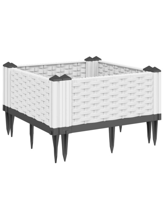 Sodo lovelis su kuoliukais, baltas, 42,5x42,5x28,5cm, PP