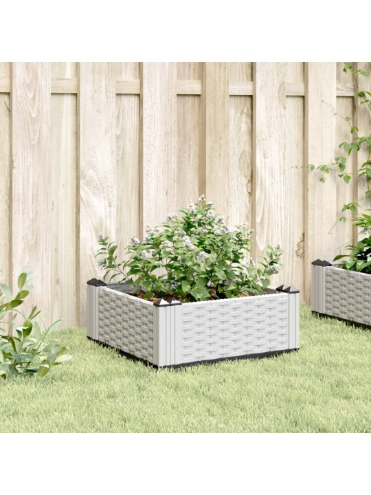 Sodo lovelis su kuoliukais, baltas, 42,5x42,5x28,5cm, PP