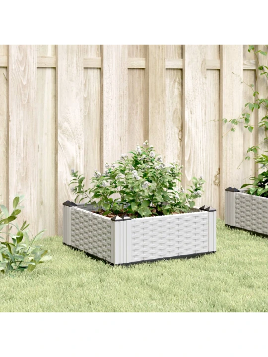 Sodo lovelis su kuoliukais, baltas, 42,5x42,5x28,5cm, PP