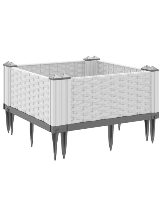 Sodo lovelis su kuoliukais, baltas, 42,5x42,5x28,5cm, PP