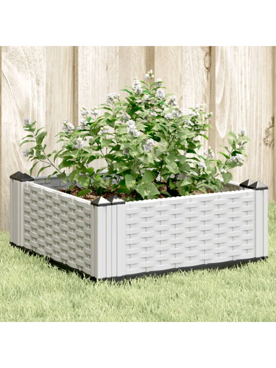Sodo lovelis su kuoliukais, baltas, 42,5x42,5x28,5cm, PP
