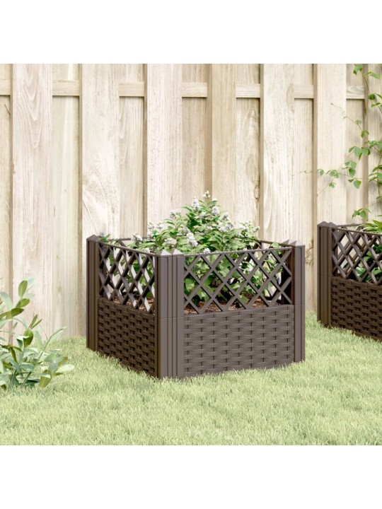 Sodo lovelis su kuoliukais, rudas, 43,5x43,5x43,5cm, PP