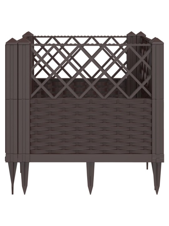 Sodo lovelis su kuoliukais, rudas, 43,5x43,5x43,5cm, PP