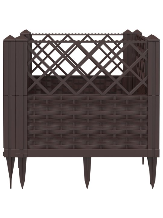Sodo lovelis su kuoliukais, rudas, 43,5x43,5x43,5cm, PP