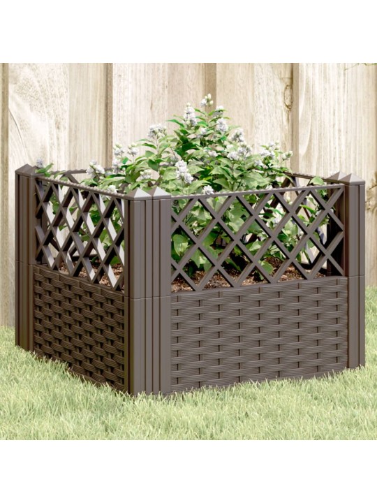 Sodo lovelis su kuoliukais, rudas, 43,5x43,5x43,5cm, PP