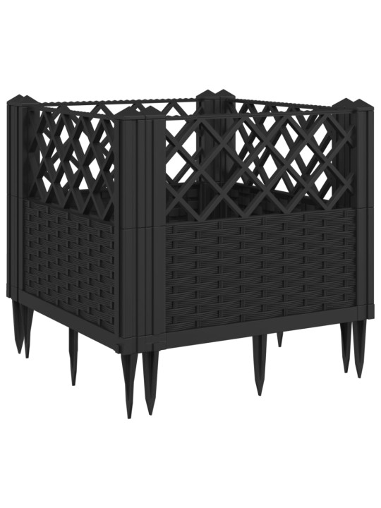 Sodo lovelis su kuoliukais, juodas, 43,5x43,5x43,5cm, PP