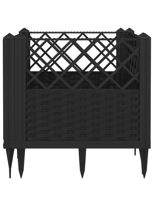 Sodo lovelis su kuoliukais, juodas, 43,5x43,5x43,5cm, PP