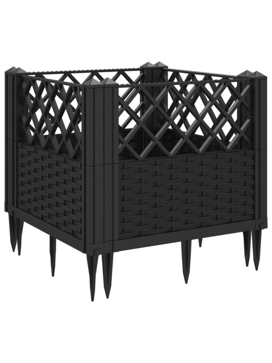 Sodo lovelis su kuoliukais, juodas, 43,5x43,5x43,5cm, PP