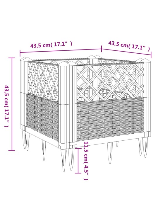 Sodo lovelis su kuoliukais, juodas, 43,5x43,5x43,5cm, PP