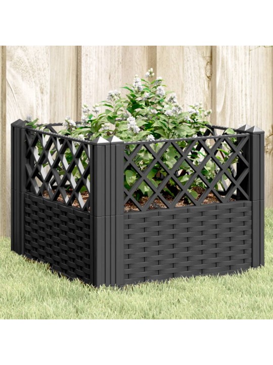 Sodo lovelis su kuoliukais, juodas, 43,5x43,5x43,5cm, PP
