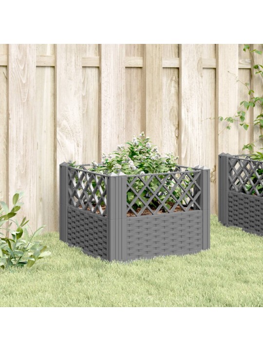 Sodo lovelis su kuoliukais, pilkas, 43,5x43,5x43,5cm, PP