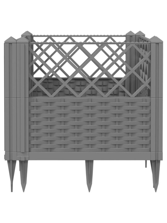 Sodo lovelis su kuoliukais, pilkas, 43,5x43,5x43,5cm, PP