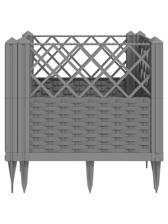 Sodo lovelis su kuoliukais, pilkas, 43,5x43,5x43,5cm, PP