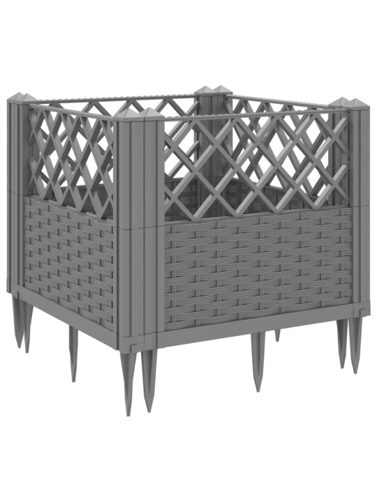 Sodo lovelis su kuoliukais, pilkas, 43,5x43,5x43,5cm, PP