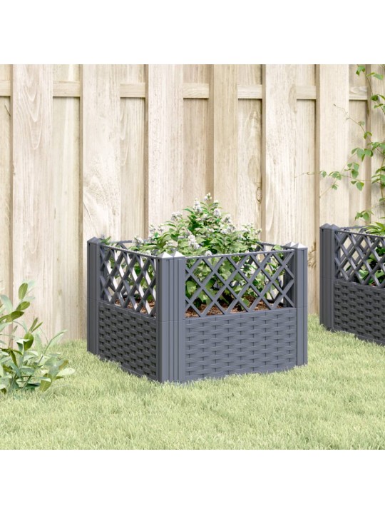Sodo lovelis su kuoliukais, pilkas, 43,5x43,5x43,5cm, PP