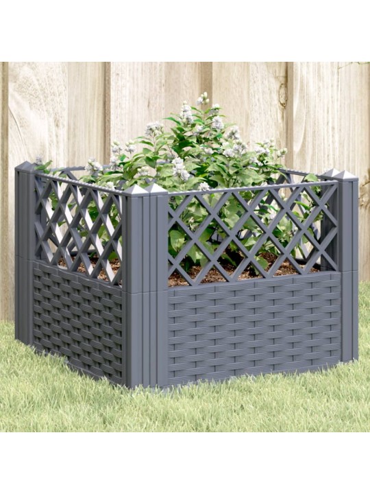 Sodo lovelis su kuoliukais, pilkas, 43,5x43,5x43,5cm, PP