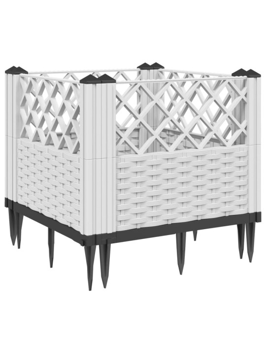 Sodo lovelis su kuoliukais, baltas, 43,5x43,5x43,5cm, PP