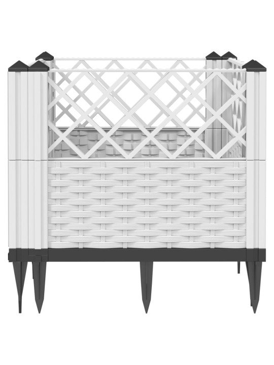 Sodo lovelis su kuoliukais, baltas, 43,5x43,5x43,5cm, PP