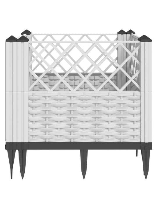 Sodo lovelis su kuoliukais, baltas, 43,5x43,5x43,5cm, PP