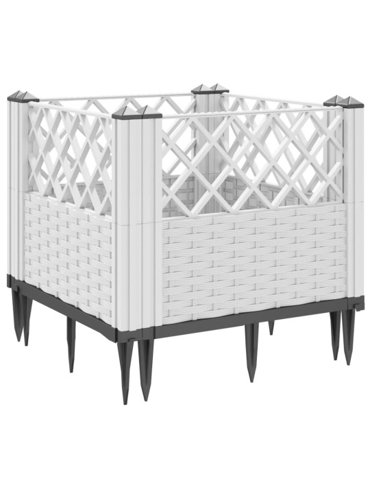 Sodo lovelis su kuoliukais, baltas, 43,5x43,5x43,5cm, PP