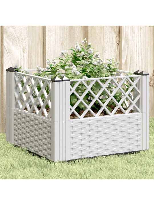 Sodo lovelis su kuoliukais, baltas, 43,5x43,5x43,5cm, PP