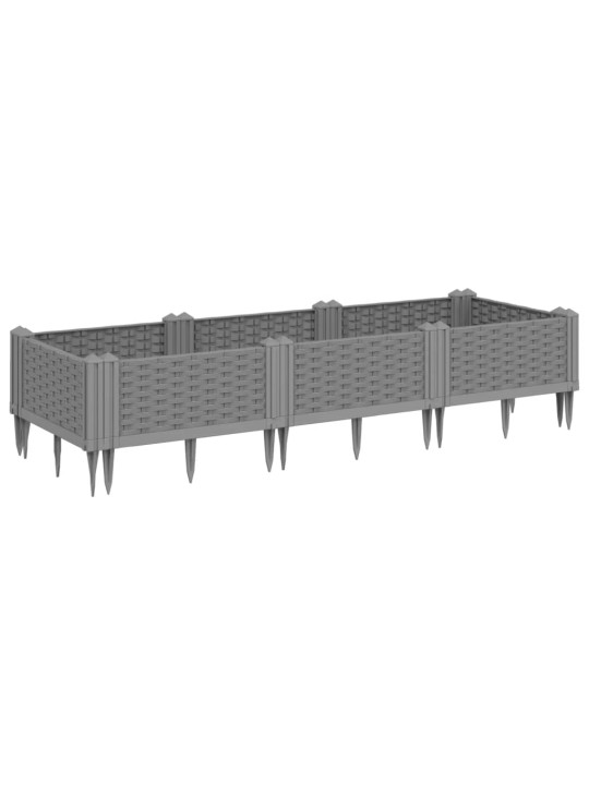 Sodo lovelis su kuoliukais, pilkas, 125x40x28,5cm, PP