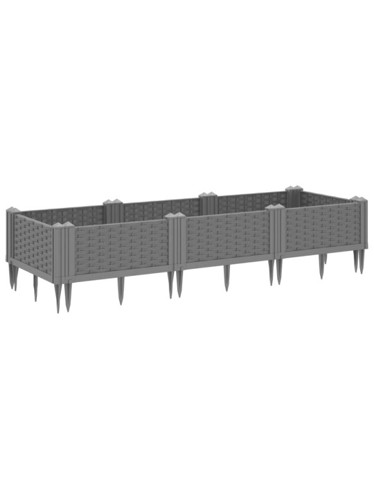 Sodo lovelis su kuoliukais, pilkas, 125x40x28,5cm, PP