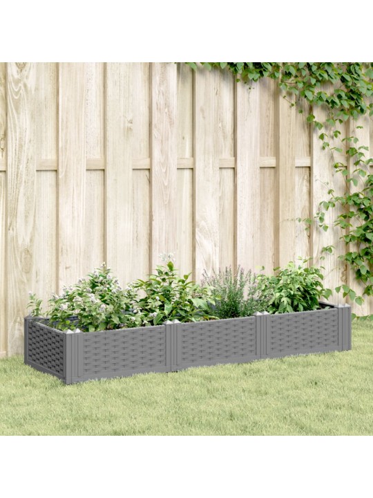 Sodo lovelis su kuoliukais, pilkas, 125x40x28,5cm, PP