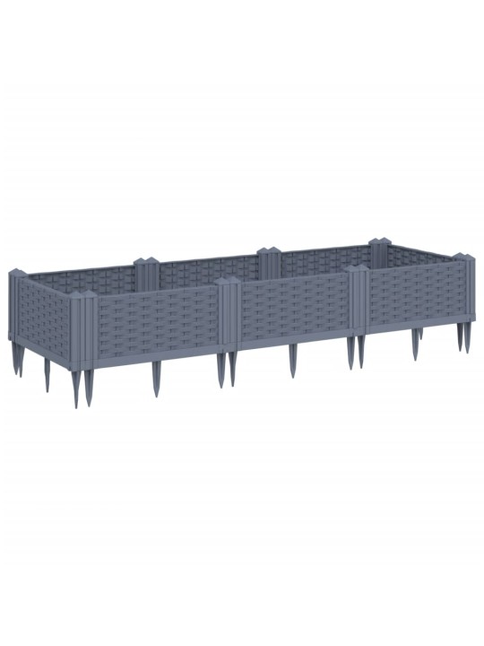 Sodo lovelis su kuoliukais, pilkas, 125x40x28,5cm, PP