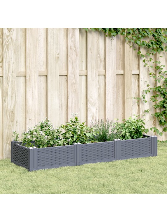 Sodo lovelis su kuoliukais, pilkas, 125x40x28,5cm, PP