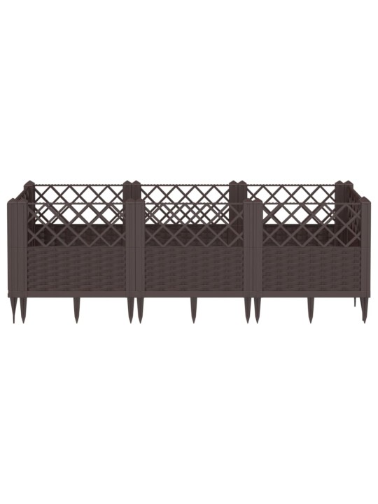 Sodo lovelis su kuoliukais, rudas, 123,5x43,5x43,5cm, PP