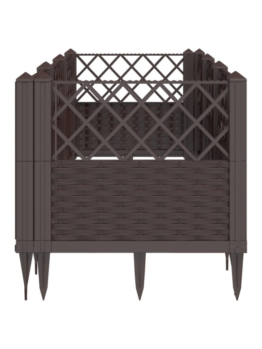 Sodo lovelis su kuoliukais, rudas, 123,5x43,5x43,5cm, PP