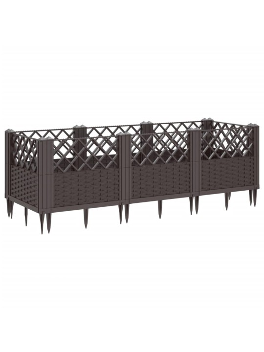 Sodo lovelis su kuoliukais, rudas, 123,5x43,5x43,5cm, PP