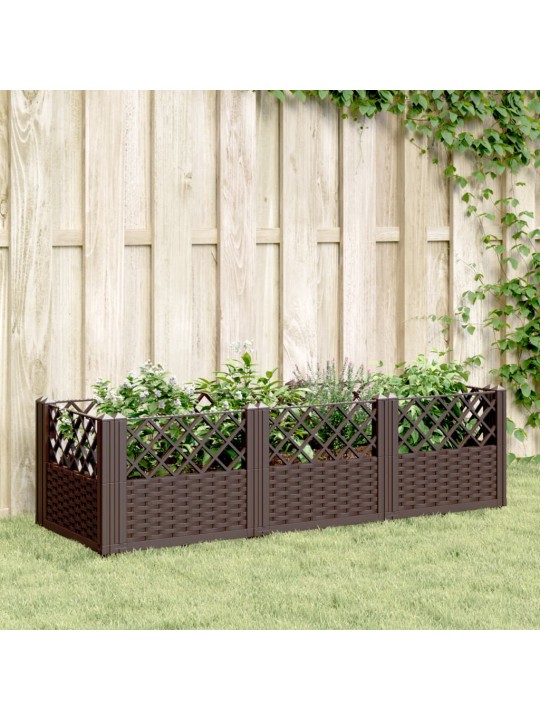 Sodo lovelis su kuoliukais, rudas, 123,5x43,5x43,5cm, PP