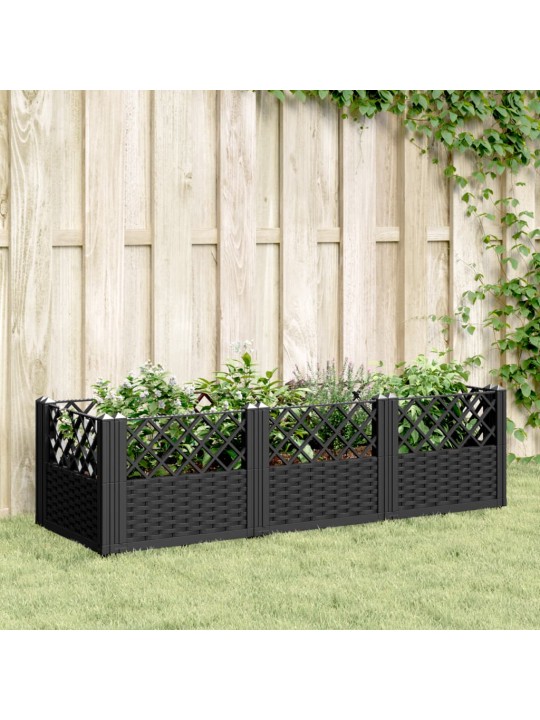 Sodo lovelis su kuoliukais, juodas, 123,5x43,5x43,5cm, PP