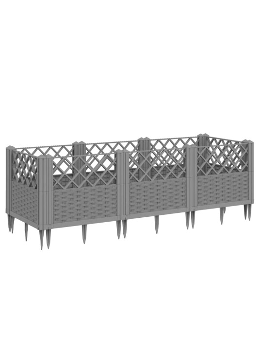 Sodo lovelis su kuoliukais, pilkas, 123,5x43,5x43,5cm, PP