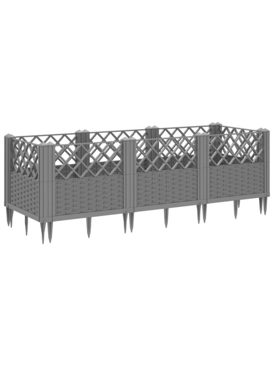 Sodo lovelis su kuoliukais, pilkas, 123,5x43,5x43,5cm, PP