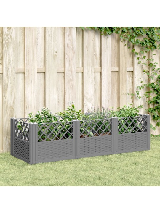 Sodo lovelis su kuoliukais, pilkas, 123,5x43,5x43,5cm, PP