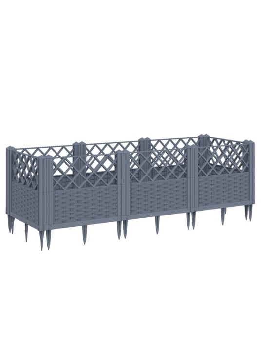 Sodo lovelis su kuoliukais, pilkas, 123,5x43,5x43,5cm, PP