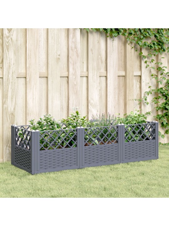 Sodo lovelis su kuoliukais, pilkas, 123,5x43,5x43,5cm, PP