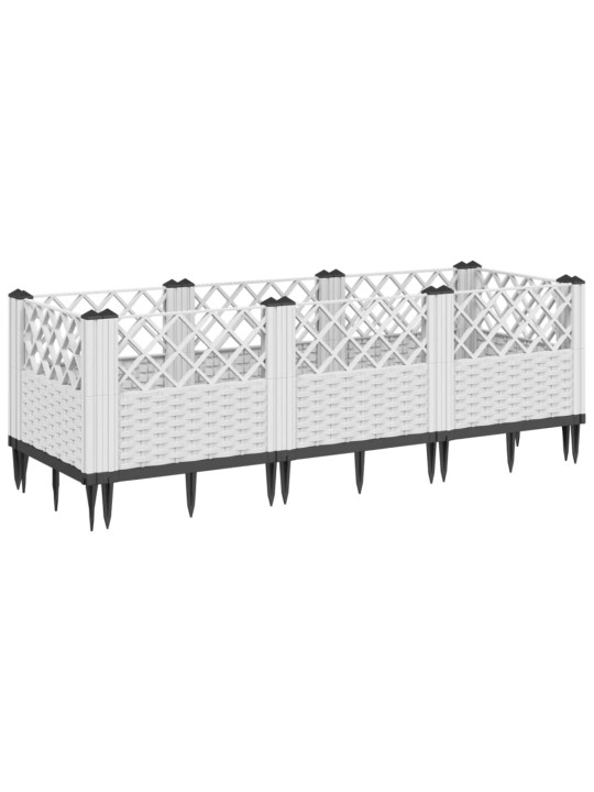 Sodo lovelis su kuoliukais, baltas, 123,5x43,5x43,5cm, PP