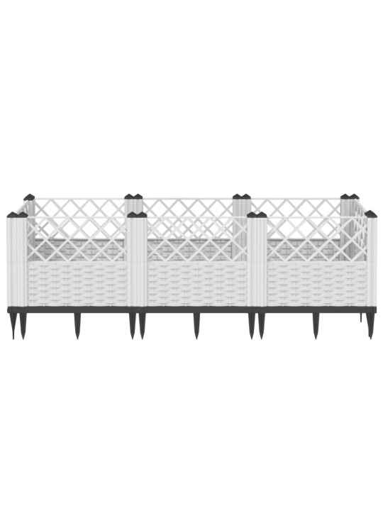 Sodo lovelis su kuoliukais, baltas, 123,5x43,5x43,5cm, PP