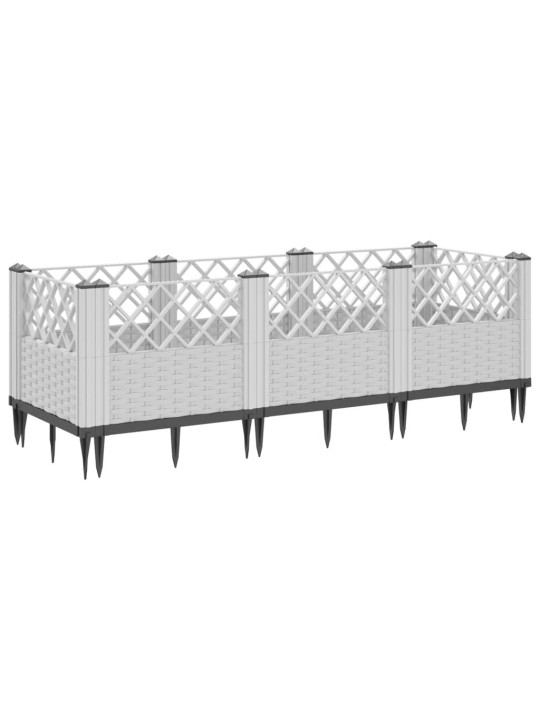 Sodo lovelis su kuoliukais, baltas, 123,5x43,5x43,5cm, PP