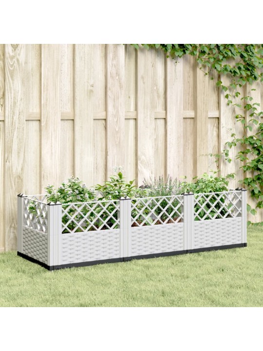 Sodo lovelis su kuoliukais, baltas, 123,5x43,5x43,5cm, PP