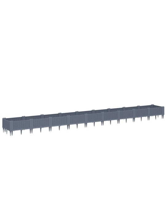 Sodo lovelis su kuoliukais, pilkas, 362,5x42,5x28,5cm, PP