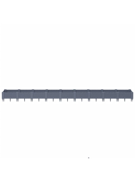 Sodo lovelis su kuoliukais, pilkas, 362,5x42,5x28,5cm, PP